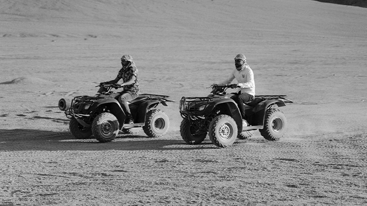 Two ATVs in the desert